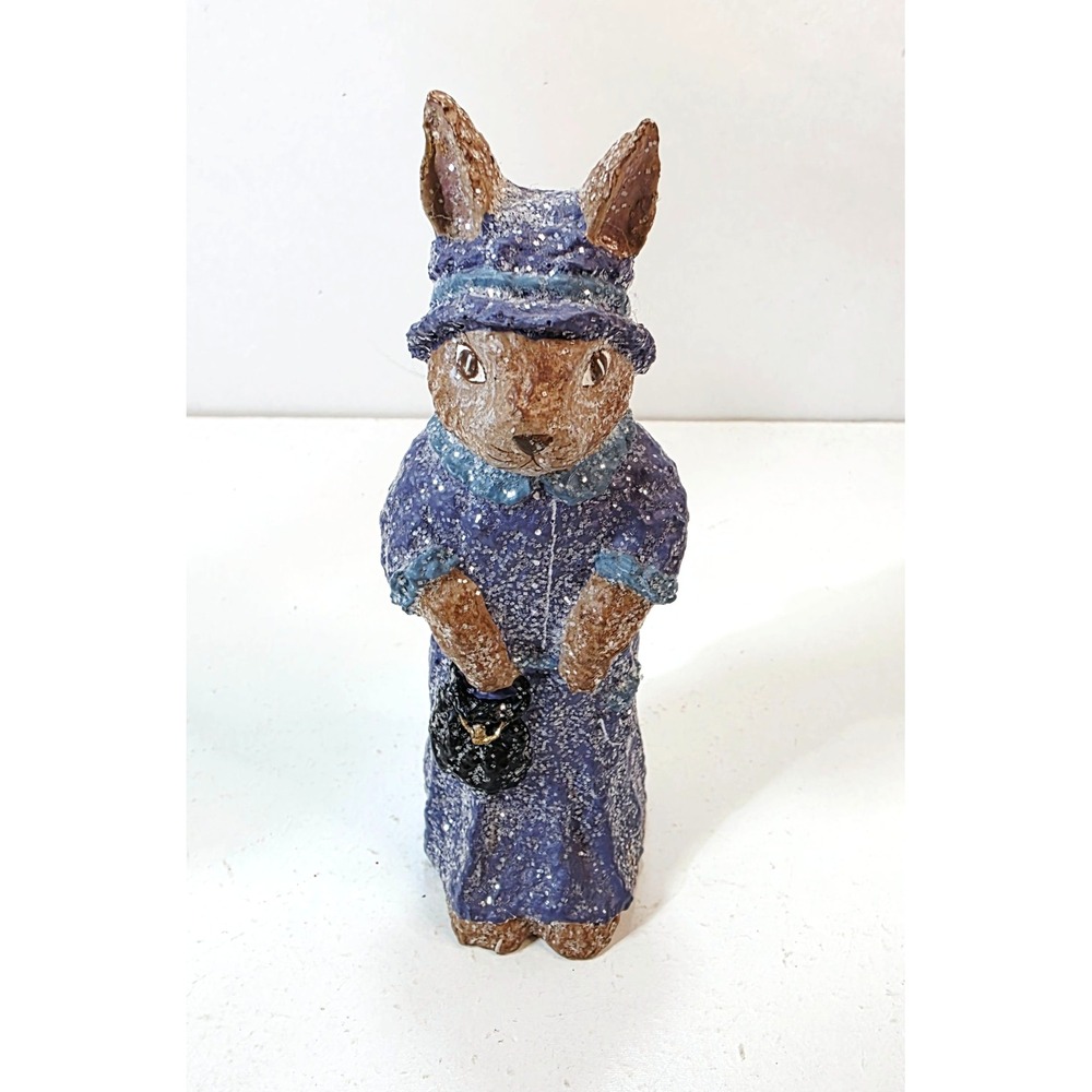 Vtg 1998 ENESCO From A Nickel To The Haresnickel Sugared Rabbit w/ purse Figure